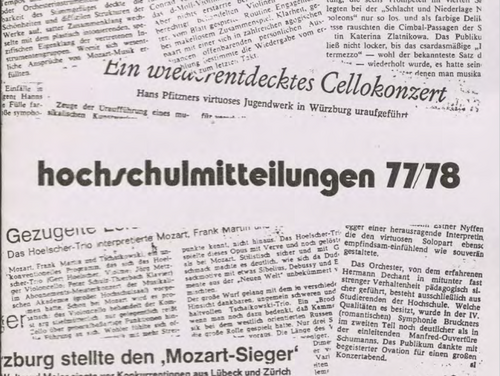 Hochschulmitteilungen 1977/78 of the University of Music Würzburg