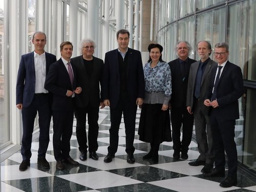 Ministerpräsident Dr. Söder, Staatsminister Sibler und die PräsidentInnen der Bayerischen Kunsthochschulen